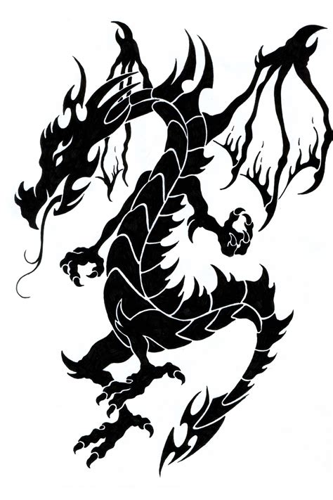 dragon artwork black and white|free dragon black clip art.